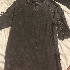 Men's Black Distressed Shirt
